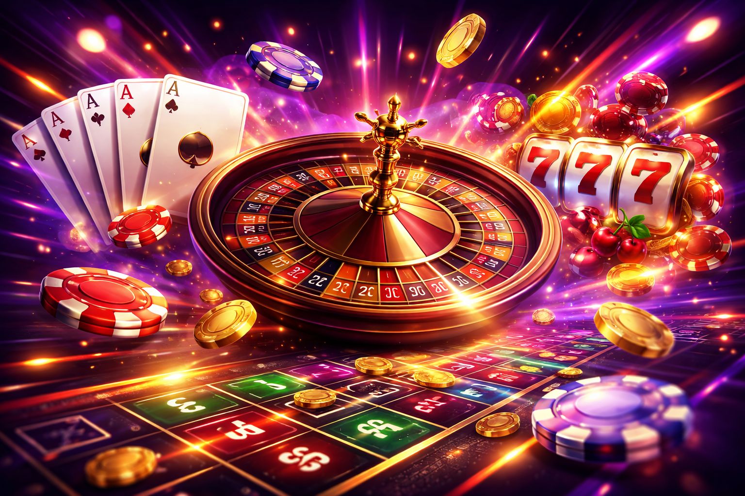 High-tech casino interface with cards, roulette visuals, and premium online gaming atmosphere for Bangladesh players