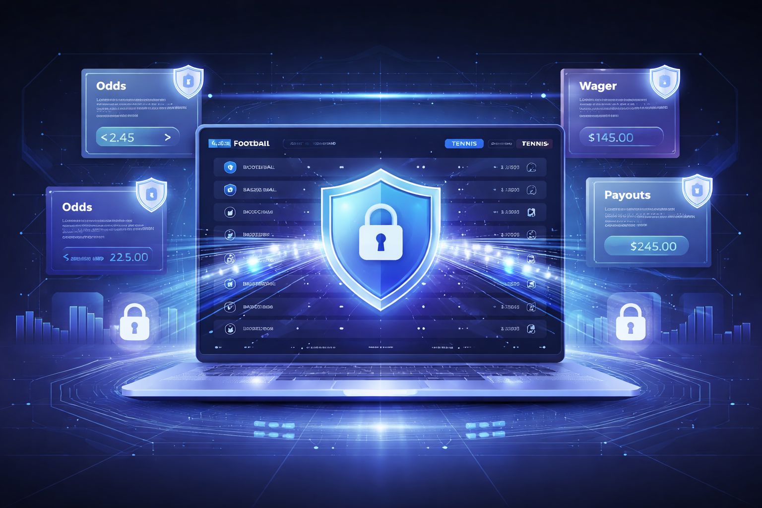 Secure online betting dashboard with account tools and essential gaming terms for new members