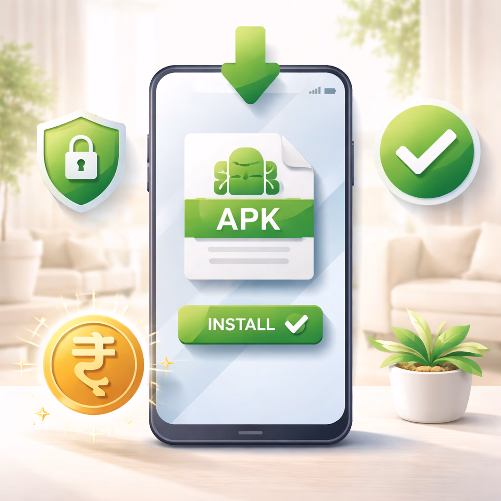Smartphone installation scene featuring the 786Bet app download process with clear Android setup visuals in a cozy indoor setting